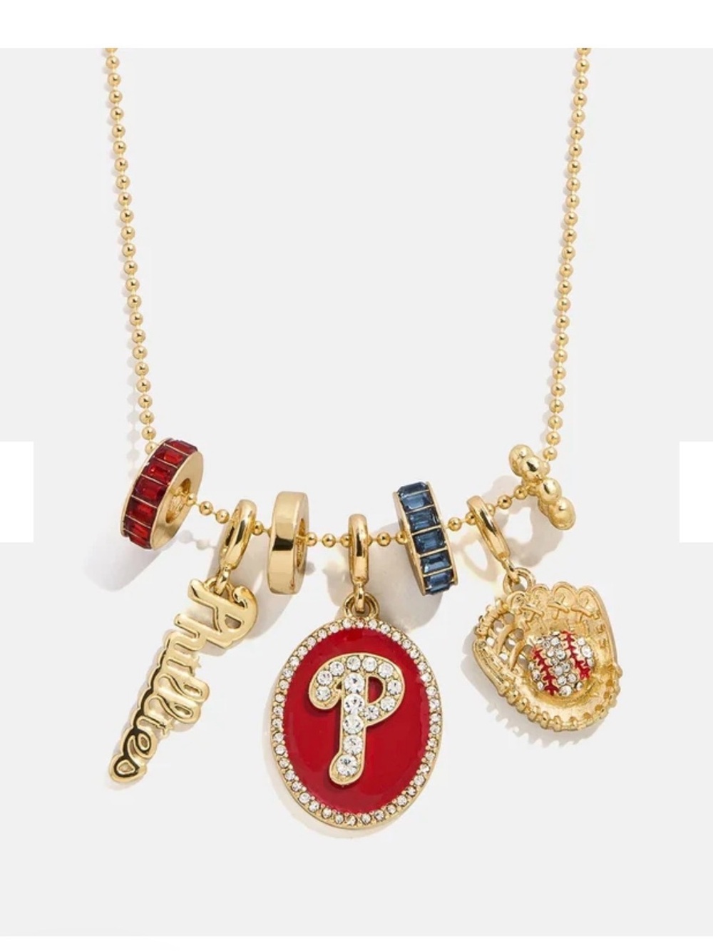 NWT Baublebar Phillies Charm Necklace